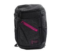 Zaino tecnico ECO nero zip fucsia con maxi tasca frontale, tasca interna porta pc/tablet