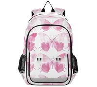 zaino tennis bambini ragazzi 8-12: borsa libri moderna per ragazzi in colori assortiti - Farfalla rosa simmetrica