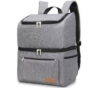 Lifewit Zaino Termico 21L (30 Lattine), Borsa Frigo Zaino Grande, Zaino porta Pranzo Doppio Strato a Tenuta Stagna, Zaini da Picnic Portatile per Ufficio/Spiaggia/Barbecue/Campeggio/Viaggi, Grigio