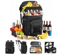 Zaino termico da 30 l, grande borsa termica per uomo e donna, a prova di perdite, impermeabile, per campeggio, spiaggia, attività all'aperto, viaggi, famiglia, picnic, barbecue