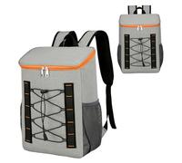 Zaino Termico, Zaino da Trekking Coibentato con Design Termico a Doppio Strato, Borsa Termica da Spiaggia di Capacità per la Pesca da Picnic in Campeggio all'Aperto (Grigio con Aranc