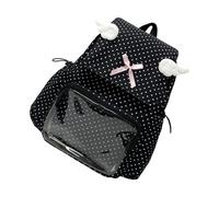 Zaino trasparente alla Zaino vintage con punti estetica Spazioso scomparto ergonomico in nylon per donna e uomo Borsa per libri trasparente
