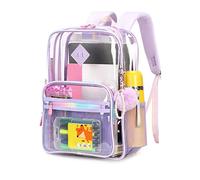 Zaino trasparente: borsa scuola trasparente, materiale impermeabile in PVC resistente | Pack ad alta capacità multifunzione, sicurezza compatibile con lo stadio, vettore di viaggio, org