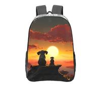 Zaino trasparente con elefante e cane Watch The Sunset in PVC resistente, grande borsa trasparente per lavoro e viaggi