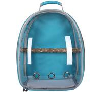 Zaino Trasparente for Pappagalli, Zaino for Il Trasporto di Uccelli, Gabbia Trasparente for Pappagalli con 1 Bastone in Legno, Trespolo for Animali da Viaggio(Light Blue)