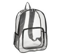 Zaino trasparente per lo stadio, 17 x 13 x 6, zaino da stadio trasparente per concerti, eventi sportivi, fantastici zaini (grigio, taglia unica)