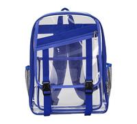 Zaino trasparente per lo stadio, trasparente, grande borsa di plastica trasparente di emergenza zaini riempiti (blu, taglia unica)