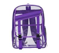 Zaino trasparente per lo stadio, trasparente, grande borsa di plastica trasparente zaini di emergenza riempiti (viola, taglia unica)