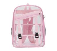 Zaino trasparente per lo stadio, trasparente, grande sacchetto di plastica trasparente di emergenza zaini riempiti (rosa, taglia unica)