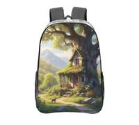 Zaino trasparente resistente in PVC trasparente, grande borsa trasparente per viaggi, lavoro, concerti, stampa armonia nascosta 40,6 cm