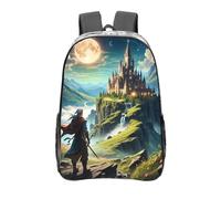Zaino trasparente resistente in PVC trasparente, grande borsa trasparente per viaggi, lavoro, concerti, stampa di echi mistici, 40,6 cm
