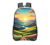 Zaino trasparente resistente in PVC trasparente, grande borsa trasparente per viaggi, lavoro, concerti, stampa di orizzonti audaci da 40,6 cm