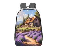 Zaino trasparente resistente in PVC trasparente, grande borsa trasparente per viaggi, lavoro, concerti, stampa ninna nanna lavanda 40,6 cm