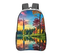 Zaino trasparente resistente in PVC trasparente, grande borsa trasparente per viaggi, lavoro, concerti, stampa con riflessi colorati, 40,6 cm