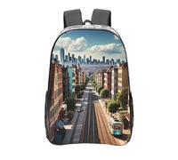 Zaino trasparente resistente in PVC trasparente, grande borsa trasparente per viaggi, lavoro, concerti, stampa sogni urbani 40,6 cm