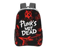 Zaino trasparente resistente in PVC trasparente, per università e lavoro, set punk rock con teschio punk, parole morte, rosso e nero