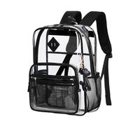 Zaino trasparente - Zaino scolastico in, borsa da scuola impermeabile | Zaino trasparente di grande capacità per teatro scolastico e lavoro 41 x 29 x 18 cm, Nero, Se référer au descriptif