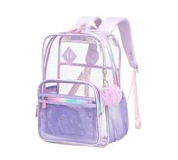 Zaino trasparente - Zaino scolastico in, borsa da scuola impermeabile | Zaino trasparente di grande capacità per teatro scolastico e lavoro 41 x 29 x 18 cm, malva, Se référer au descriptif