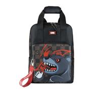 Zaino Triplo Disegno38 Bear CR Group | 19L | Uomo Donna | Marrone Fantasia Quadretti con Orso e Lupo Rosso | Vano Laptop | Schienale Rinforzato