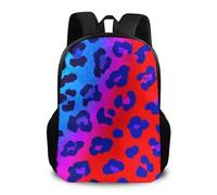 Zaino Trippy Red Pink Purple Blue Cheetah Leopard Print Backpack Leggero Zaino Da Scuola Resistente Zaini Per Campeggio Scuola Computer
