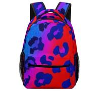 Zaino Trippy Red Pink Purple Blue Cheetah Leopard Print Zaino Da Scuola Resistente Daypack Unisex Backpack Per Scuola Viaggio Outdoor