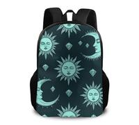 Zaino Trippy Sun Moon Star Backpack Resistente Zaini Trekking Daypack Per Notebook Escursioni Outdoor