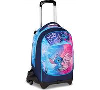 Seven Trolley Lilo & Stitch Scuola Jack 3 Ruote, Blu, Zaino Con Carrello Sganciabile Da 33 Litri, Per Scuola Elementare e Media, Bambina