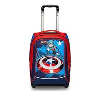 Seven Trolley Scuola Big - DISNEY - Captain America, Legendary Avengers Rosso e Blu - Zaino Doppio Scomparto, Tasca Porta Borraccia - Zaino Scuola - Zaino MARVEL Merchandising