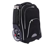 Zaino trolley ideale per bagaglio a mano con ruote per viaggi brevi d'affari, viaggi di lavoro, scuola, shopping, nero, 33 x 25 x 49 cm, Nero , 33*25*49cm, Minimalista