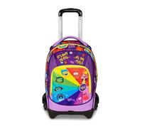 Seven Inside Out 2 Trolley Scuola Jack 3 Ruote, Viola, 3 in 1, Zaino Triplo Uso con Carrello Sganciabile, 33 L, Scuola Elementare, Bambina