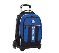 Seven Trolley Jack 3 Ruote Inter, Nero Azzurro, Zaino con Carrello Sganciabile da 33 Litri, con Tasca Frontale, Zainetto Staccabile, per Scuola Elementare e Medie, Bambino e Ragazzo