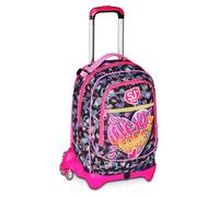 SJ GANG STYLE JAM GANG Trolley Scuola Jack 3 Ruote, Multicolore, 3 in 1, Zaino Triplo Uso con Carrello Sganciabile, 33 L, Zaino Scuola Elementare, Zaino Bambina