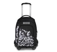 Seven Trolley Scuola Jack 8 Ruote Detach PLUMPY LINE BOY, Nero, 34 L, Scomponibile, Zainetto staccabile, 4 in 1, Cross-over System, Tasche multifunzione, Scuola elementare e media, Bambini, Ragazzi