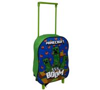 Zaino Trolley Minecraft Creeper Bambino Asilo con Ruote 28 x 23 x 11 cm
