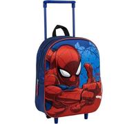 Zaino trolley per bambini Spider-Man con ruote e maniglia estensibile - Zaino scuola resistente Spiderman con design del supereroe Marvel blu e rosso