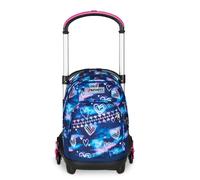 Seven Trolley Scuola Flex 3 Ruote, Viola Fucsia, Zaino Con Carrello Sganciabile, 31 L, Con Tasca PC, Tasca Borraccia, Multiuso, Scuola Media e Superiore, Zaino Ragazza