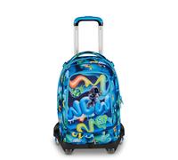 SJ GANG STYLE JAM GANG Trolley Jack 8 ruote SPACE RIDE, Blu, 34L, Scomponibile, Crossover System, 3 in 1, Spallacci a scomparsa, Tasca frontale con astronauta 3D, Scuola elementare, Bambino