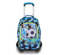SJ GANG STYLE JAM GANG Trolley Jack 8 ruote GLOWGAME, Blu, 34L, Scomponibile, Cross-over System, 3 in 1, Spallacci a scomparsa, Tasca portaborraccia, Barra regolabile, Scuola elementare, Bambino