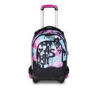 Seven Trolley Scuola Jack 3 Ruote Detach, Azzurro Fucsia, Zaino Con Carrello Sganciabile da 37 L Tasca Borraccia, Zainetto Staccabile, Multiuso e Spazioso, Scuola Elementare e Media, Zaino Bambina