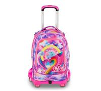 SJ GANG STYLE JAM GANG Trolley Jack 8 ruote JOYFUL PINS GIRL, Rosa, 34L, Scomponibile, Crossover System, 3 in 1, Spallacci a scomparsa, Tasca con pins amovibili, Scuola elementare, Bambina