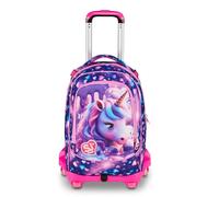 SJ GANG STYLE JAM GANG Trolley Jack 8 ruote PIXIE UNICORN, Viola, 34L, Scomponibile, Crossover System, 3 in 1, Spallacci a scomparsa, Tasca portaborraccia, Tasca frontale, Scuola elementare, Bambina