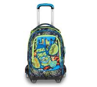 SJ GANG STYLE JAM GANG Trolley Jack 8 ruote SOFT POUCH BOY, Nero, 34L, Scomponibile, Crossover System, 3 in 1, Spallacci a scomparsa, Tasca frontale con mini zainetto, Scuola elementare, Bambino