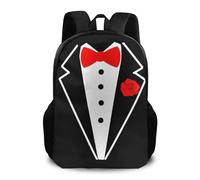 Zaino Tuxedo Red Roses Black Backpack Leggero Daypack Resistente Zaini Per Escursioni Outdoor Office