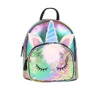 Zaino unicorno dei cartoni animati JJDFW con paillettes e inserti laser in PU, borsa a tracolla per bambini, borsa alla moda per l'asilo, regalo per bambini