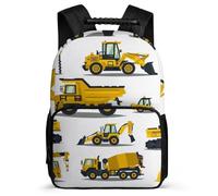 Zaino unisex completamente stampato, grande capacità, atlante completo di attrezzature edili, 16 pollici