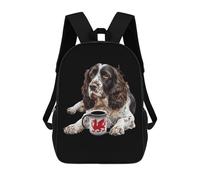 Zaino unisex con stampa di cane Welsh Springer Spaniel da 43 cm, zaino da viaggio per computer portatile, per donne e uomini