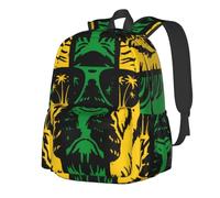Zaino unisex da 15 pollici con bandiera giamaicana, rasta reggae, giuda e l