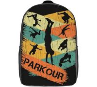 Zaino Università Divertente Corsa Libera Di Parkour Vintage Zaino Da Viaggio Impermeabile Borse Da Scuola Eleganti Zaino Scuola Per Scuola, Escursionismo, Trekking, 43X32X14Cm