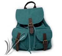 Zaino uomo vintage tela inserti in pelle tasche frontali zainetto borsa a spalla