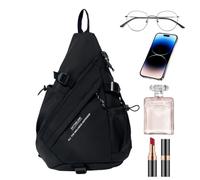 Zaino urbano ling - pacchetto tracolla unica versatile, cardolina minimalista | Borsa sportiva resistente, imbottitura traspirante, ampio spazio per passeggiate viaggi weekend v, nero, Consulte la